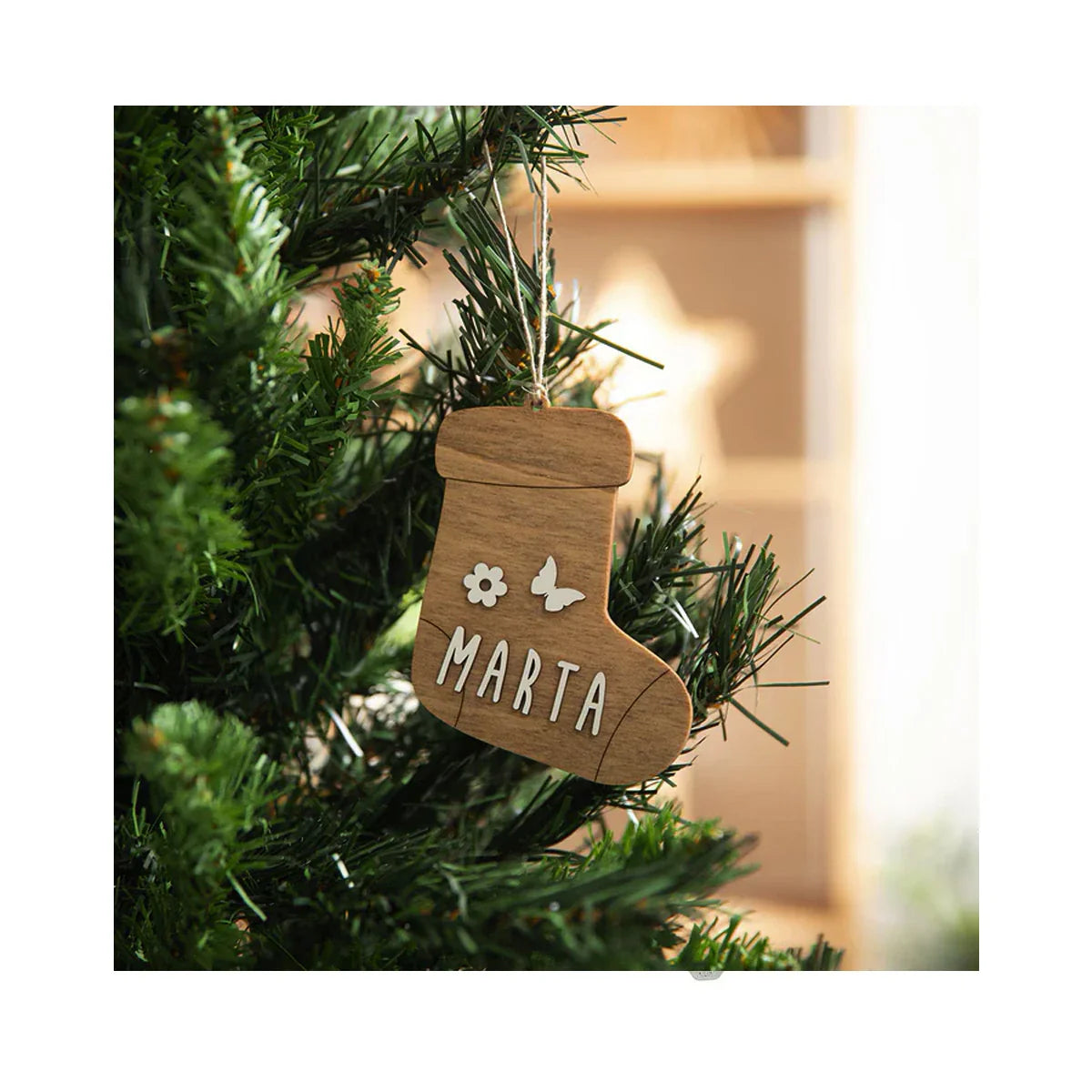 Adorno Vintiun Calcetín de Madera - ALIBEY nens