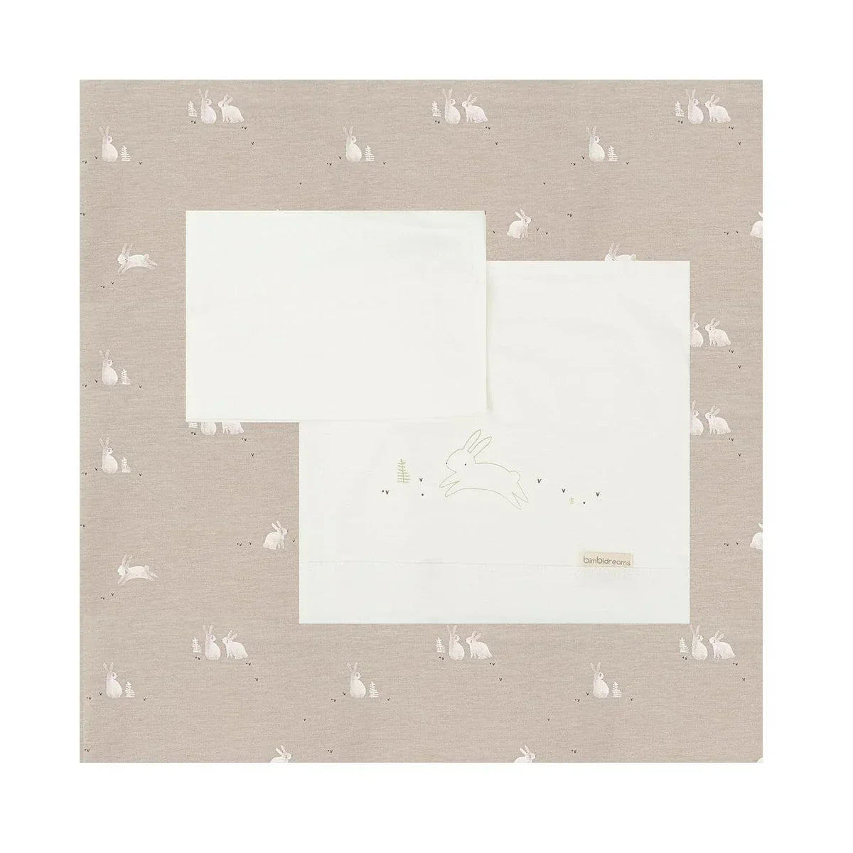 Sábanas Punto Bambú Capazo BimbiDreams Bunny Verde Musgo - ALIBEY nens