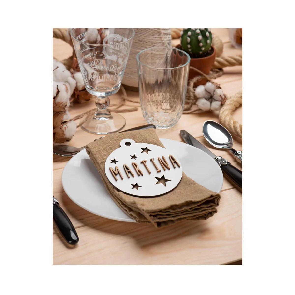 Bola Personalizable Vintiun Madera Blanca - ALIBEY nens