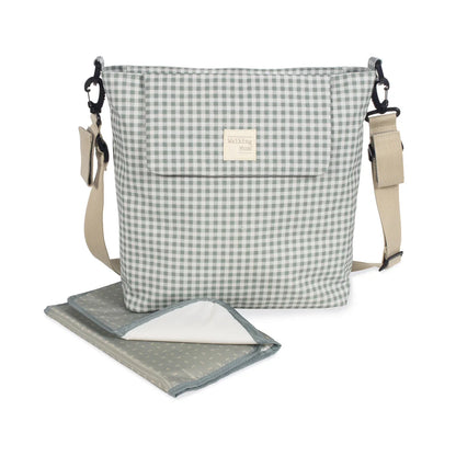 Bolsa Canastilla Walking Mum I Love Vichy Verde - ALIBEY nens