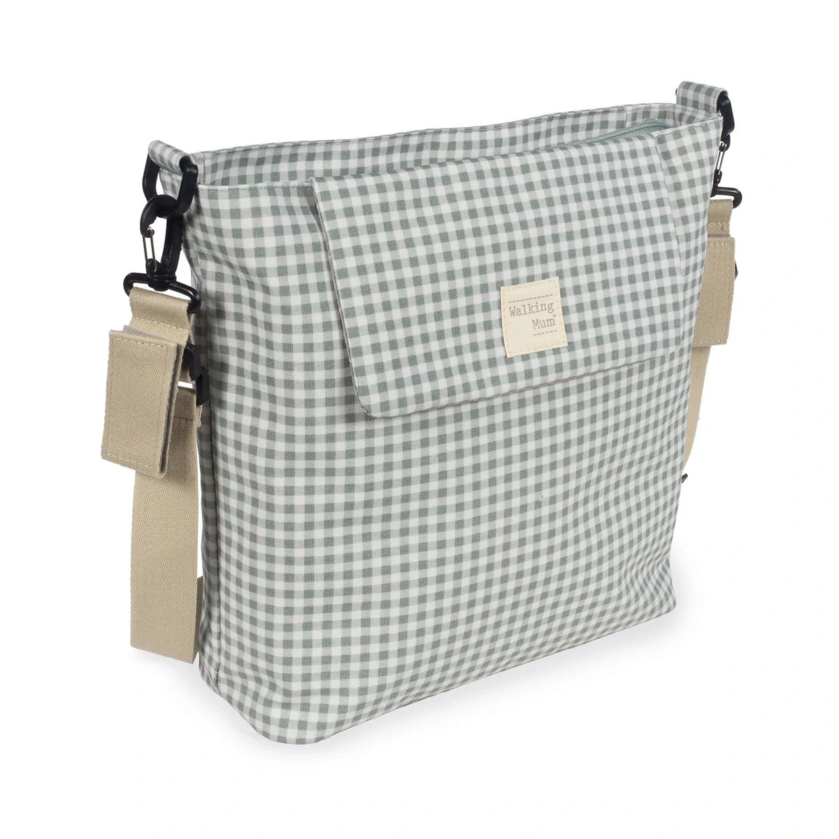 Bolsa Canastilla Walking Mum I Love Vichy Verde - ALIBEY nens