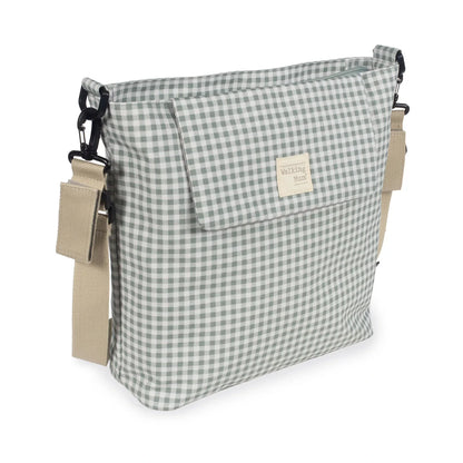Bolsa Canastilla Walking Mum I Love Vichy Verde - ALIBEY nens