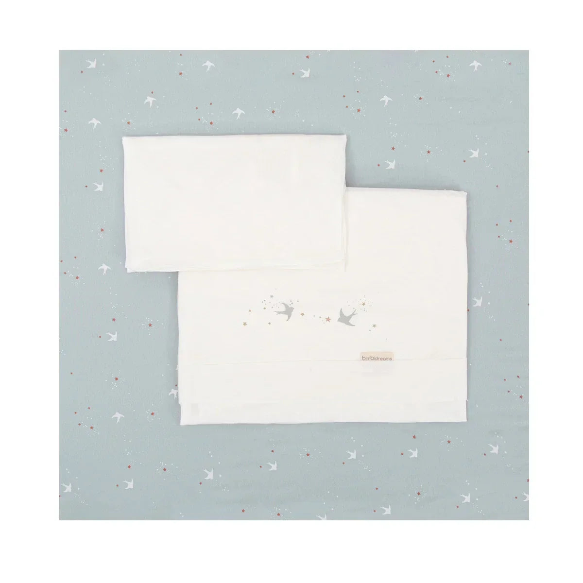 Sábanas Punto MiniCuna BimbiDreams Spring Azul Grisáceo - ALIBEY nens