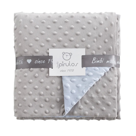 Manta BimbiDreams Dots Gris / Azul - ALIBEY nens