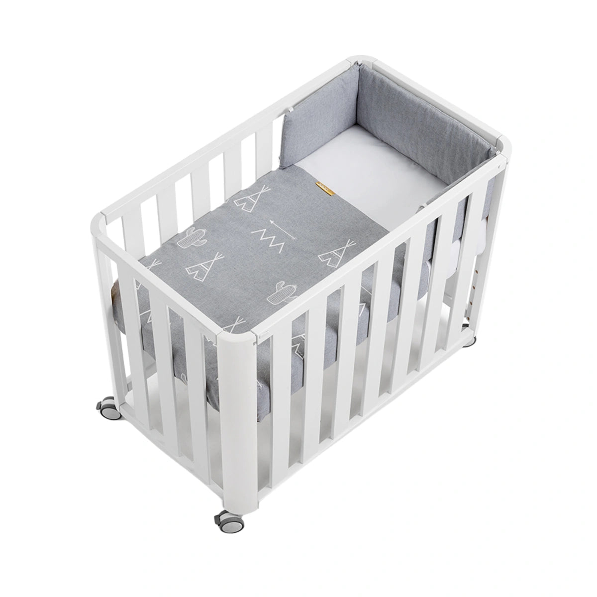 MiniCuna Doco Sleeping Cotinfant Blanca Tipi Gris - ALIBEY nens