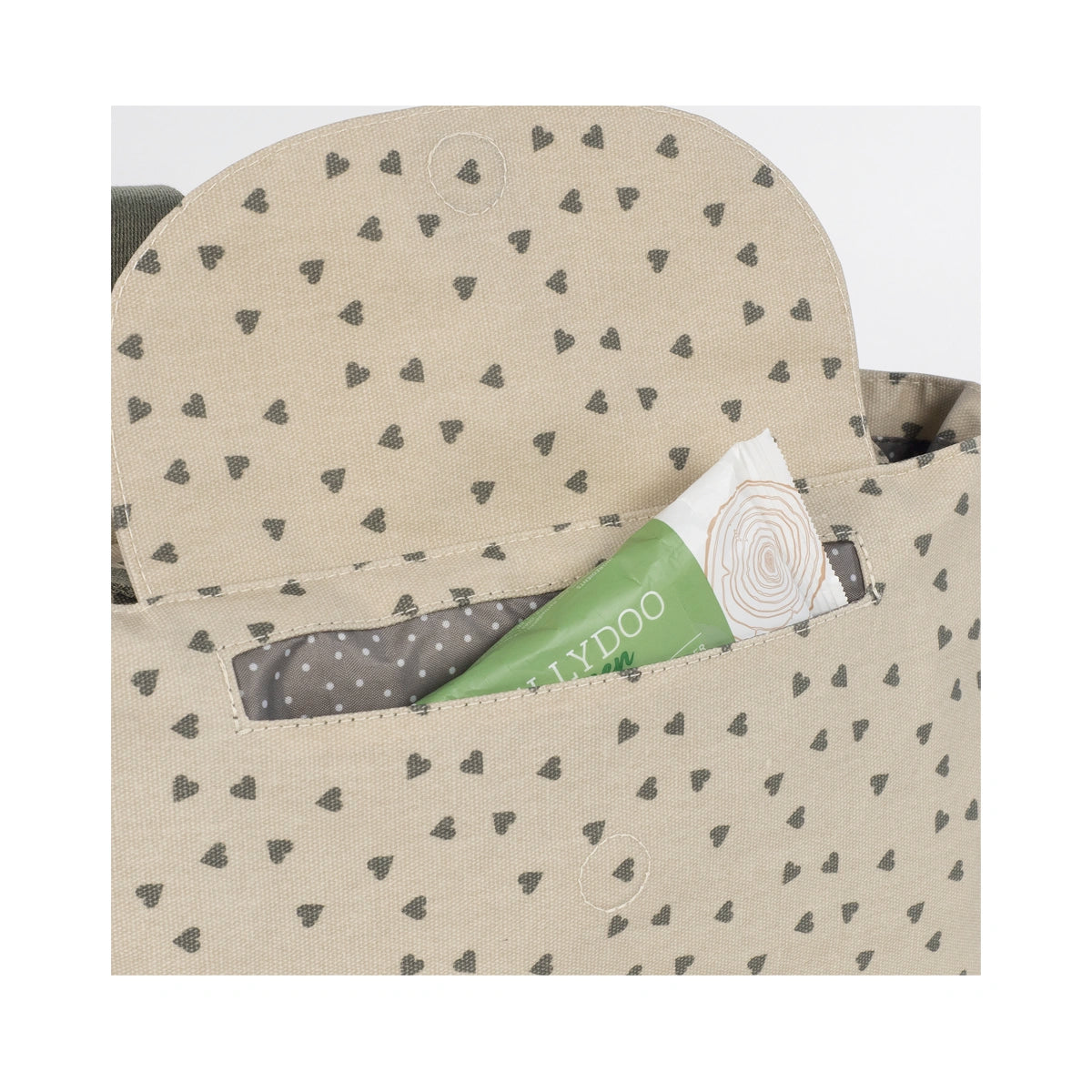 Organizador Walking Mum Corazones Poppy Musgo