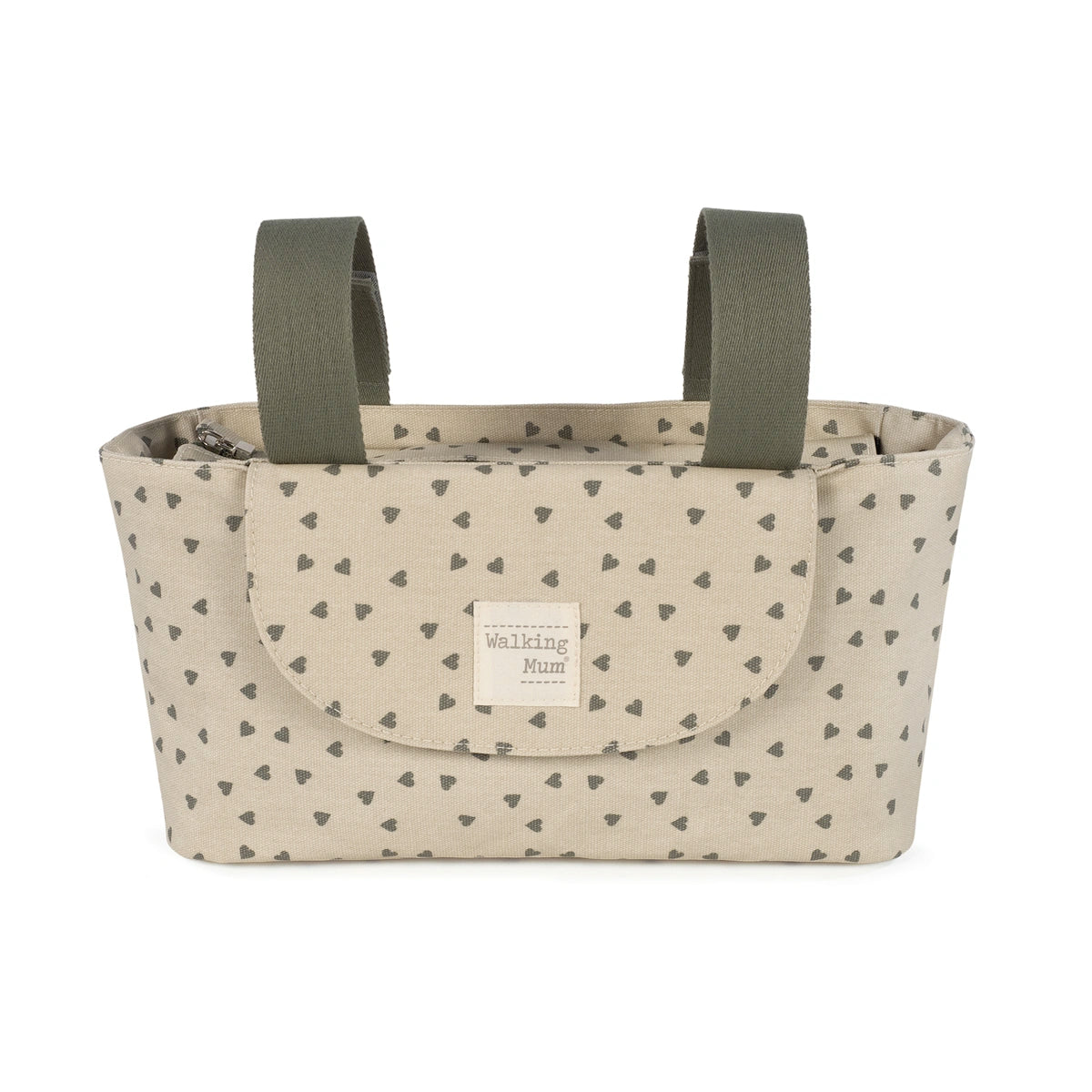 Organizador Walking Mum Corazones Poppy Musgo