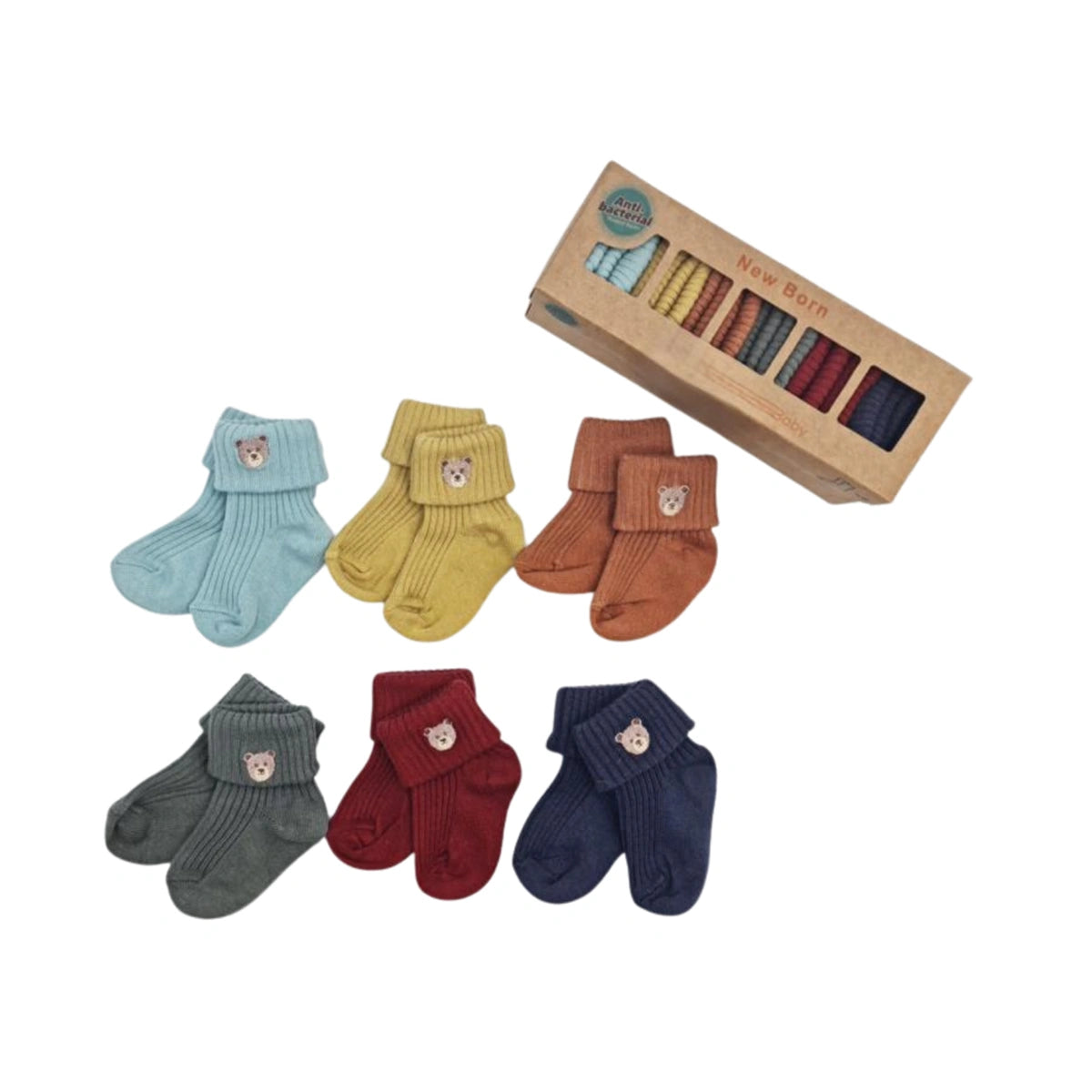 Calcetines 0-6 Meses Monnuage Bordados Multicolor