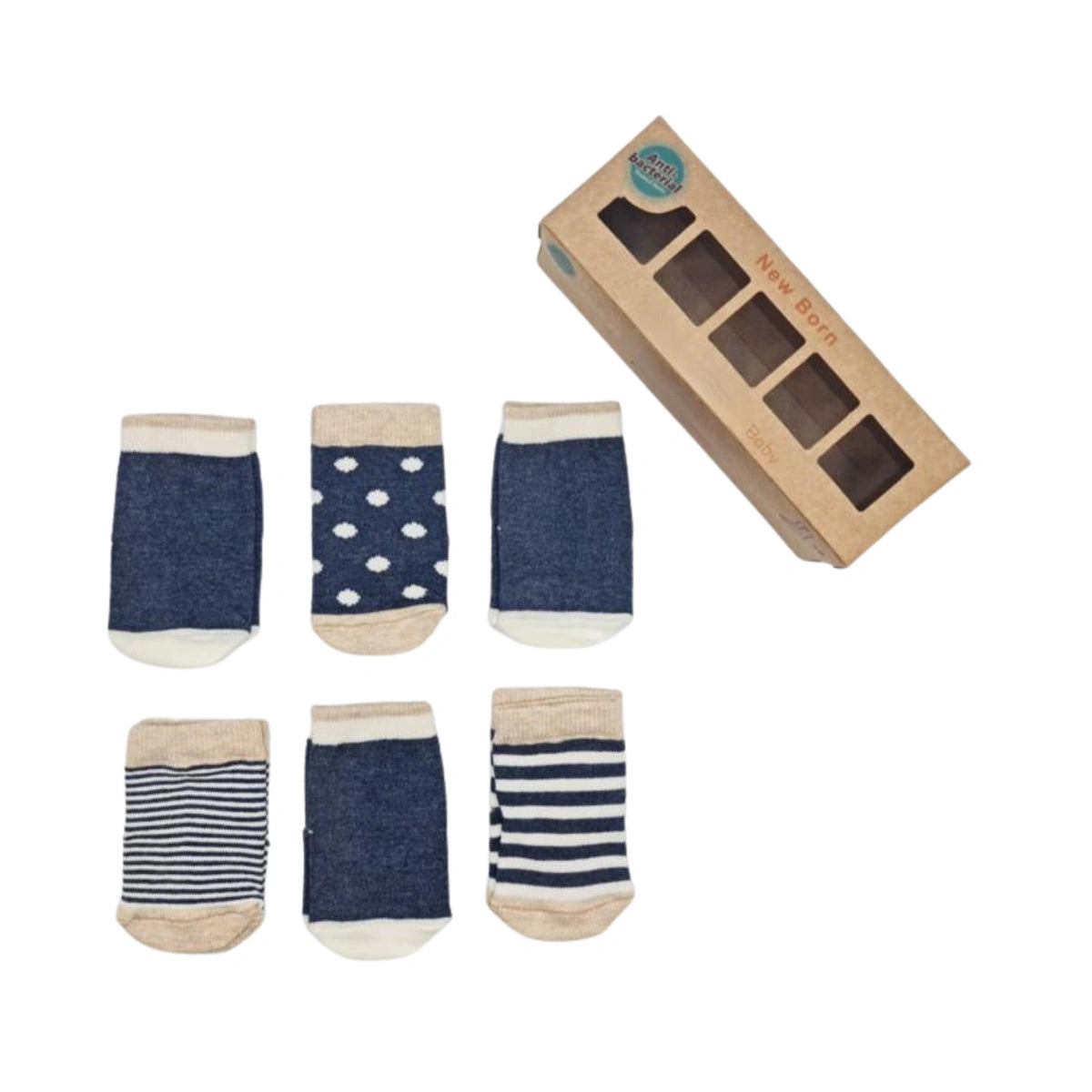 Calcetines 0-6 Meses Monnuage Topos / Rayas Azul