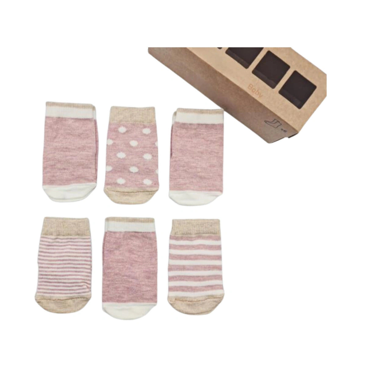 Calcetines 0-6 Meses Monnuage Topos / Rayas Rosa
