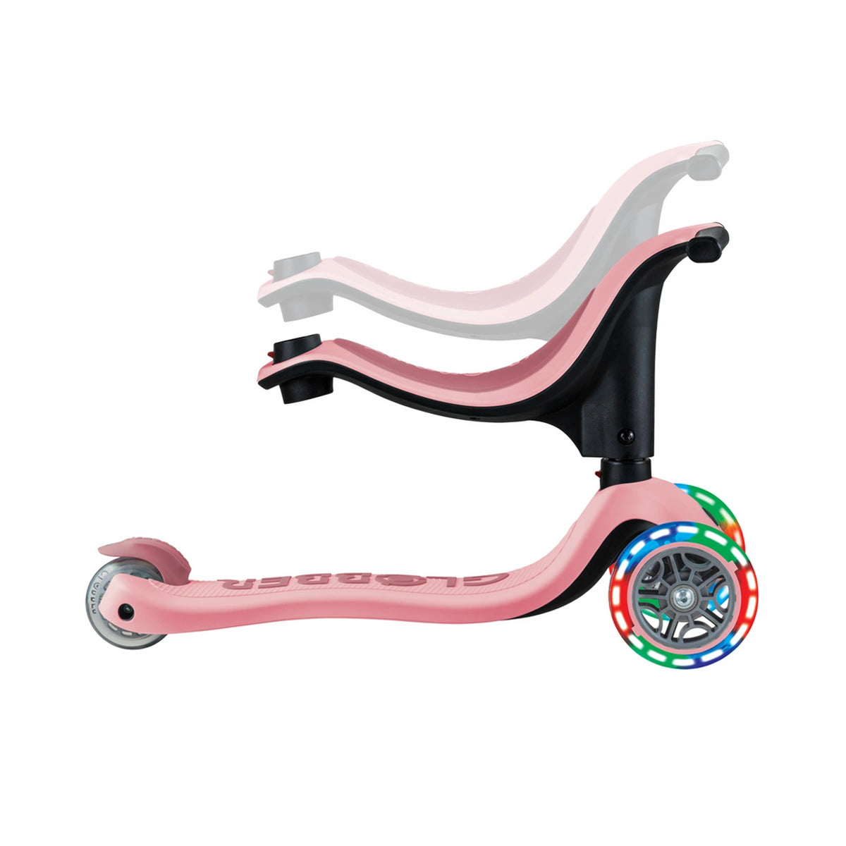Patinete Go Up Sporty con Luces Globber V2 Rosa Pastel
