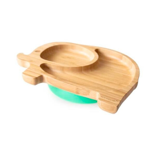 Plato Bambú Eco Rascals Elefante Verde