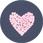 Azul marino corazón rosa